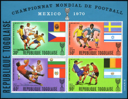 Togo C132a Sheet, MNH. Michel Bl.47. World Soccer Cup Mexico-1970. - Togo (1960-...)