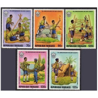 Togo 1131,C464-C467,MNH.Michel 1589-1593. Scouting Year 1982.Pitching,Canoe. - Togo (1960-...)