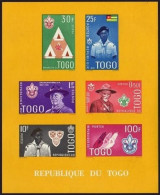 Togo 406c-406d Imperf Sheets,MNH. Togolese Boy Scouts,1961.Baden-Powell,D.Beard. - Togo (1960-...)
