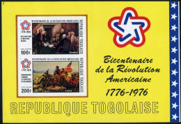 Togo C273a Imperf, MNH, Michel Bl.101B. American Bicentennial, 1976. Paintings. - Togo (1960-...)
