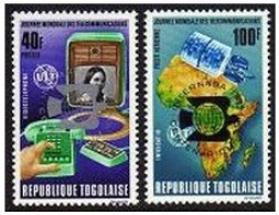 Togo 880, C229, MNH. Michel 1045-1046 UPU-100. INTERNABA-1974. Map, Satellite. - Togo (1960-...)