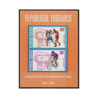 Togo C106a Sheet, MNH. Michel Bl.39. Sports 1969. Boxing, Bicycling. - Togo (1960-...)
