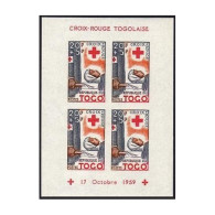 Togo B12a-B14a Imperf Sheets,MNH.Michel Bl.2B-4B. Red Cross 1959.Patient,Infant, - Togo (1960-...)