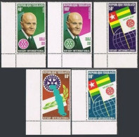 Togo 821-C185, 822a. Michel 940-944, Bl.67. Rotary Club, 1972. Paul P.Harris. - Togo (1960-...)
