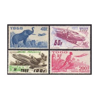 Togo C14-C17,MNH.Michel 213-216. 1947.Transport,Elephants,Planes,Post Runner. - Togo (1960-...)