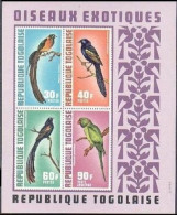 Togo C182a Sheet, MNH. Michel Bl.66. Birds 1972. Whydah, Widow-birds, Parakeet. - Togo (1960-...)