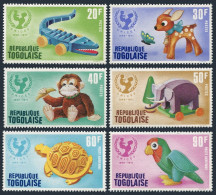 Togo 794-C168,C168a,MNH.Mi 896-901,Bl.60. UNICEF 1971.Toys:animals,turtle,parrot - Togo (1960-...)
