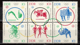 DDR 742-747  ** MNH – Olympic Games TOKYO 1964 - Unused Stamps