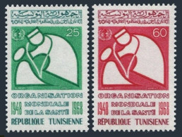 Tunisia 497-498, MNH. Michel 697-698. WHO, 20th Ann. 1968. Physician & Patient. - Tunesien (1956-...)