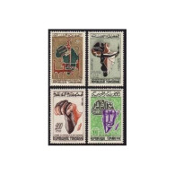 Tunisia 392-395, MNH. Michel 576-579. Africa Freedom Day, 1961. Map Of Africa. - Tunesië (1956-...)