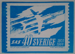 Suède - Carte Postale Thème Aéronautique Avec Timbres Thème Chevaux (1981) - 1946-....: Era Moderna