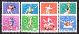 Hungary 1970 Olympic Games, Olympic Committee, Fencing, Waterball, Wrestling, Athletics Etc. Set Of 8 MNH - Summer 1968: Mexico City