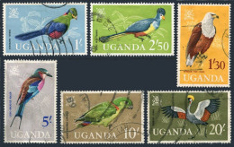 Uganda 105-109, Used. Mi 95-100. Arms, Birds 1985.Turaco, Fish Eagle,Roller,Love - Ouganda (1962-...)