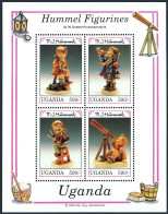 Uganda 1042 Ad Sheet, MNH. Michel . Hummel Figurines, 1992. - Uganda (1962-...)