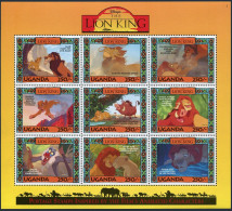 Uganda 1268 Ai Sheet,MNH.Michel 1410-1418 Klb. Walt Disney:The Lion Kings,1994. - Oeganda (1962-...)