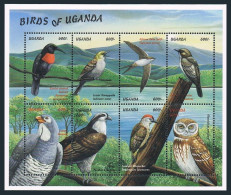 Uganda 1616 Ah Sheet,MNH. Birds 1999.Scarled-crested Sunbird,Lesser Honeyguide, - Uganda (1962-...)