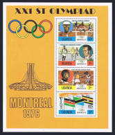 Uganda 154a Sheet,MNH Bent Corner.Michel Bl.2. Olympics Montreal-1976:.Winners. - Oeganda (1962-...)