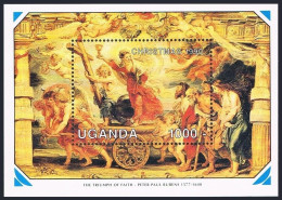 Uganda 854,MNH.Mi Bl.125. Christmas 1990.The Triumph Of Fight,by Peter Rubens. - Oeganda (1962-...)