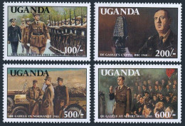 Uganda 931-934,937,MNH.Mi 943-946,Bl.145. Charles De Gaulle,birth Centenary,1991 - Ouganda (1962-...)