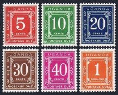 Uganda J1-J6,MNH.Michel P1-P6. Due Stamps 1967.Numerals. - Uganda (1962-...)