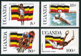 Uganda 554-557,558,MNH.Michel 534-537,Bl.70. Olympics Seoul-1988.Swimming,Boxing - Oeganda (1962-...)
