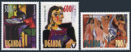 Uganda 1579-1581, 1582, MNH. Picasso, 1998. Woman Reading, Portrait Of Dora Maar - Ouganda (1962-...)