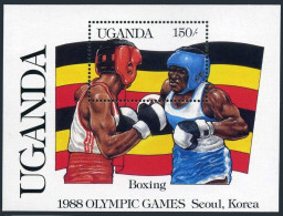 Uganda 558, MNH. Michel 538 Bl.70. Olympics Seoul-1988. Boxing. - Ouganda (1962-...)