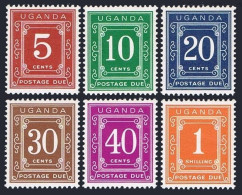 Uganda J1b-J6b,MNH.Michel P12-P17. Due Stamps 1973.Numerals. - Uganda (1962-...)