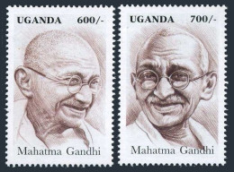 Uganda 1511-1512, 1513 Sheet, MNH. Mahatma Ganghi, 1997. - Uganda (1962-...)