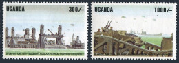 Uganda 1258-1259,1260,MNH.Mi 1380-1381,Bl.218. D-Day,50.1994.Mulberry Harbor. - Oeganda (1962-...)