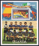 Uganda 359C,MNH.Michel 349 Bl.39. Italy Victory.Spain-1982 World Soccer. - Oeganda (1962-...)