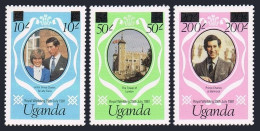 Uganda 314a-316a,317a, MNH. Mi 298-300, Bl.27. Prince Charles, Lady Diana, 1981. - Oeganda (1962-...)