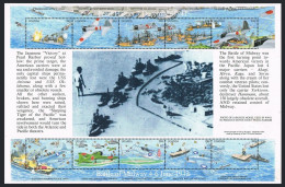 Uganda 975 Aj Sheet,MNH.Michel Bl.156. Pearl Harbor,Battle Of Midway,50,1992. - Oeganda (1962-...)
