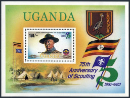 Uganda 380,MNH.Michel 370 Bl.42. Boy Scouts Brigade 1983.Baden-Powell. - Uganda (1962-...)