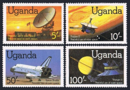 Uganda 337-340, 341, MNH. Mi 324-327, Bl.33. Peaceful Uses Of Outer Space, 1982. - Ouganda (1962-...)