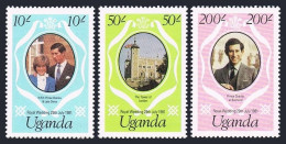 Uganda 314-317, MNH. Mi 302-304,Bl.28. Wedding 1981. Prince Charles, Lady Diana. - Oeganda (1962-...)