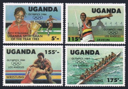 Uganda 417-420,421,MNH.Michel 397-400,Bl.45. Olympics Los Angeles-1984.Javelin, - Oeganda (1962-...)