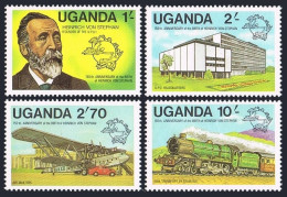 Uganda 310-313,313a Sheet,MNH. Heinrich Von Stephan-150,1981.UPU.Airplane,Train. - Ouganda (1962-...)