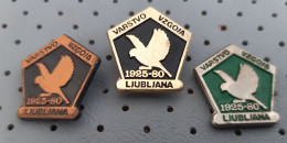 Protection And Breeding Of Birds Ljubljana 1925/1980 Slovenia Pins - Animals