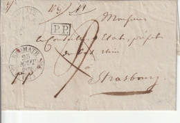 France Alsace Lettre En PP Sans Correspondance Brumath 1838 - Briefe U. Dokumente