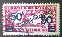 Austria, Scott #QE7, Used (o), 1921, Mercury Overprint And Surcharge, 50h On 2h, Claret - Oblitérés