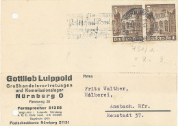 GERMANY. CARD FROM NURNBERG TO ANSBACH. 1940 - Cartas & Documentos