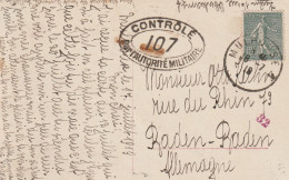 France Alsace Carte Censurée Mulhouse 1 Pour L'Allemagne 1919 - Lettres & Documents