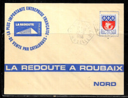 P229 - BLASON PARIS SUR LETTRE DE BOURBONNAY DU 27/09/66 POUR ROUBAIX - LA REDOUTE - 1961-....