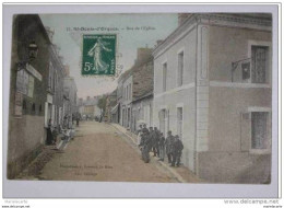 H11 -  St Denis D'orques Rue De L'église 1907 (postée Du Lude Avec Tampon ) - Autres & Non Classés