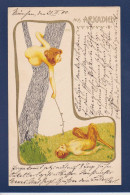 CPA Kirchner Raphaël Art Nouveau Femme Girl Woman Circulée Faune - Kirchner, Raphael