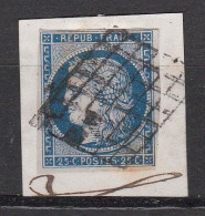 France Cérès "repub Franc" 25 C Bleu - 1849-1850 Ceres