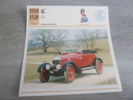 1918-1928 - Voitures Populaires - Ac (12) - Moteur Anzani - Grande-Bretagne - Fiche Technique - - Cars