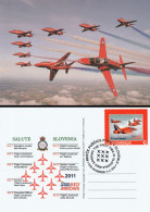 ROYAL AIR FORCE RED ARROWS 2011 FIRST TIME IN SLOVENIA. SPECIAL CANCEL MARIBOR - Aviatori