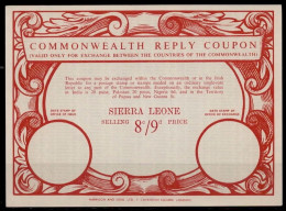 SIERRA LEONE Co17  8c / 9d  Commonwealth Reply Coupon Reponse Antwortschein IRC IAS  Mint ** - Sierra Leone (1961-...)